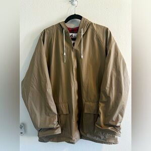Vintage Misty Harbor "Anytime Jacket" Rain Coat - Size Medium - Tan w Plaid